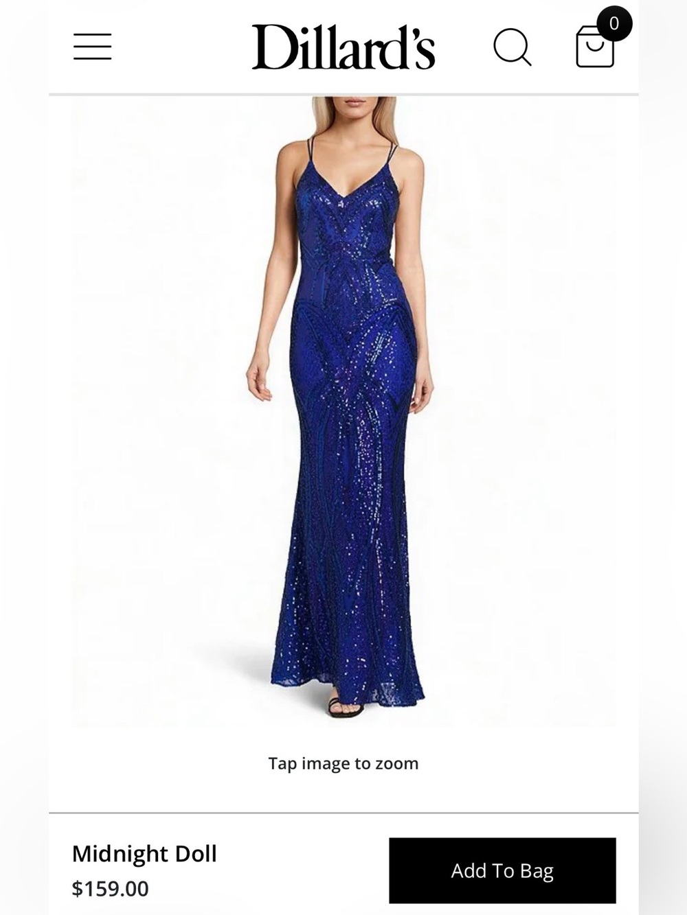 Midnight Doll Royal Blue Sequin Prom Gown